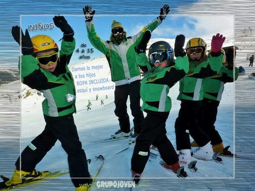 Niños esquiadores ropa gratis con Grupo Joven
